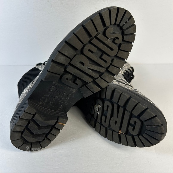 Circus by Sam Edelman Giovanny Snake Print Combat Boots 10 - Picture 8 of 10